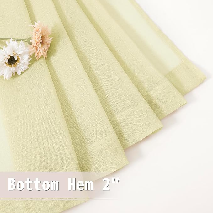 Tollpiz Sheer Door Curtains Closet Linen Textured Curtain Sheers Doorway Light - Image 7