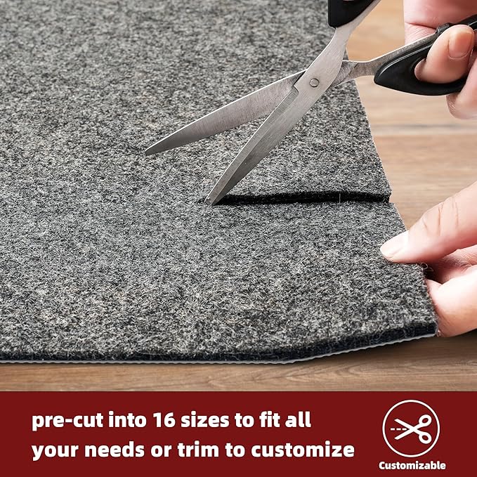 BAGAIL Felt and Natural Rubber Backing Rug Pads 1/4” Thick, 5 x 8 Ft Non Slip - Image 5