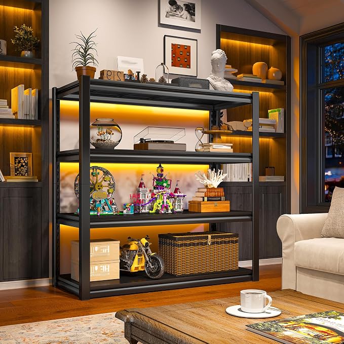 Raybee 40" W Garage Shelving Heavy Duty Storage Shelves 56.9" H Metal Shelving - Image 7