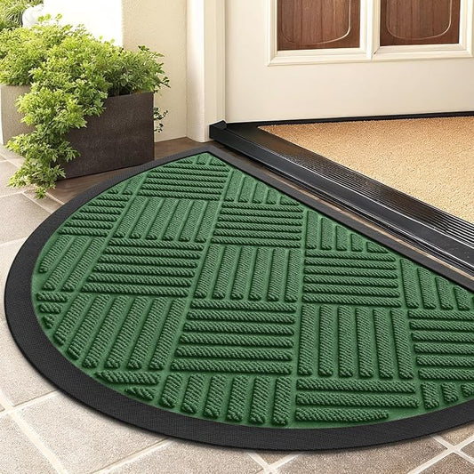 Smiry Half Circle Front Door Mat Outside Entrance, Heavy Duty Outdoor Indoor by Smiry