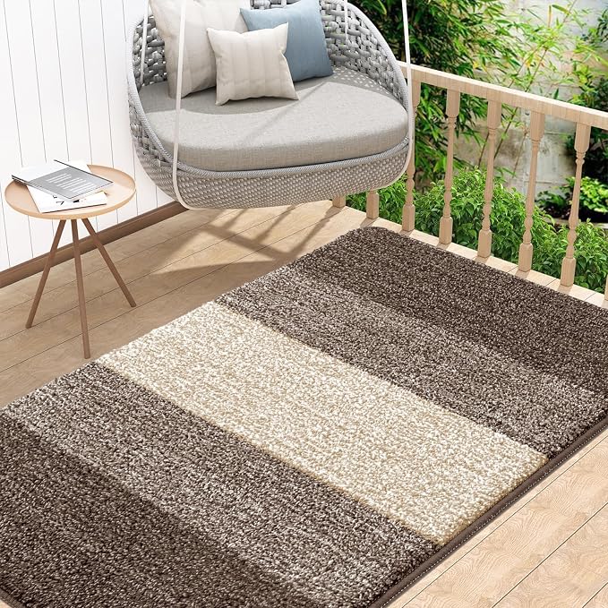 Kitinjoy Indoor Outdoor Door Mat, 48x32 Non-Slip Absorbent Dirt Trapper by Kitinjoy