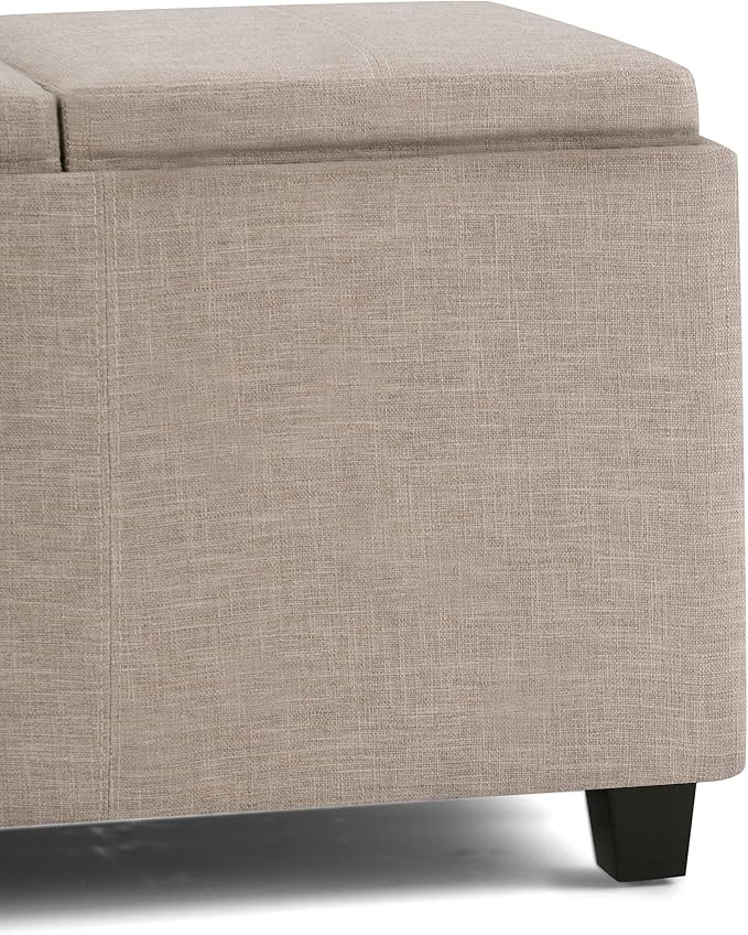 SIMPLIHOME Avalon 42 inch Wide Contemporary Rectangle Storage Ottoman in
