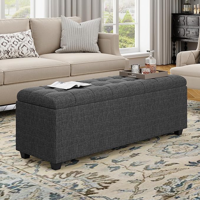 Ottoman with Storage 38 inches, Furniture End of Bed Storage Benches, Long by Unknown
