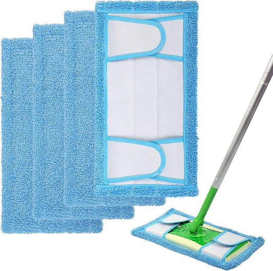Reusable Mop Pad for Swiffer Sweeper Mop, 12.5'' Microfiber Mop Pad Refill by Flammi