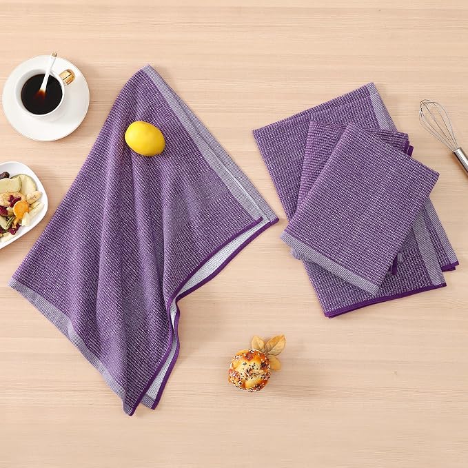 Homaxy Premium Kitchen Towels, Large Cotton Kitchen Hand Towels, Flat and Terry - Image 5