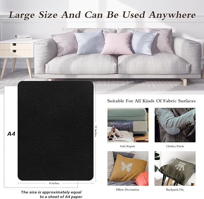 Fine Linen Repair Patches, Self-Adhesive Fabric Patches, 8x11 inch 2 PCS - Image 4