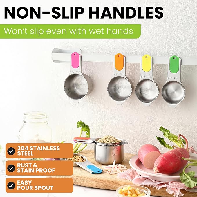 Spring Chef Magnetic Stainless Steel Measuring Cups, Kitchen Tools - Image 6