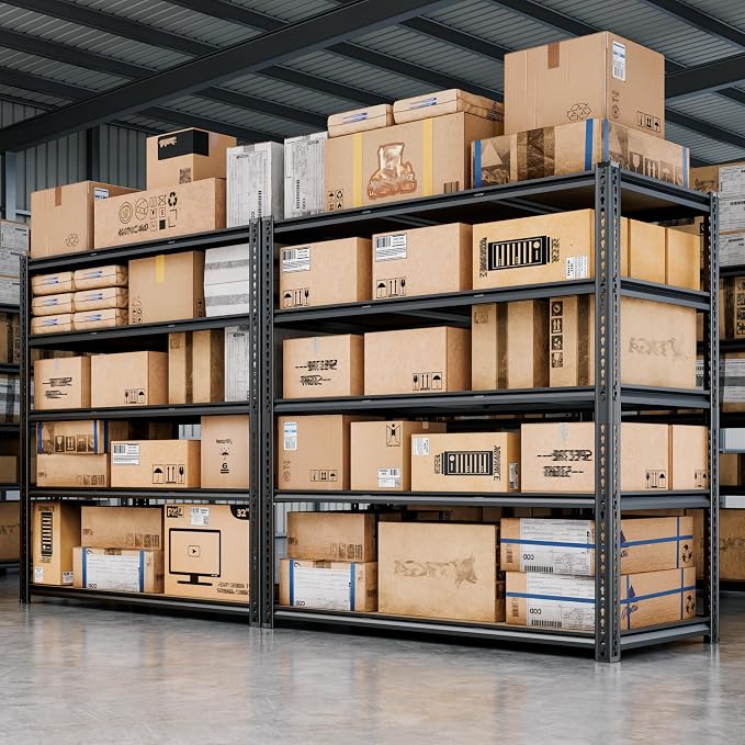 48"W Garage Shelving, 3050LBS Storage Shelves Heavy Duty, 5 Tier Metal Shelving - Image 8