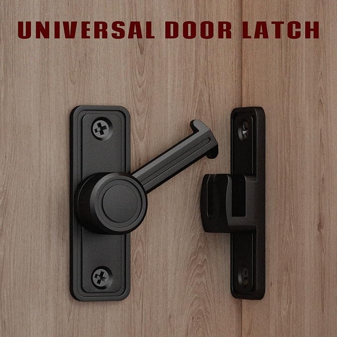 Barn Door Privacy Latch, 90°/180° Swing Slide Lock, Zinc-Alloy, Adhesive or - Image 6