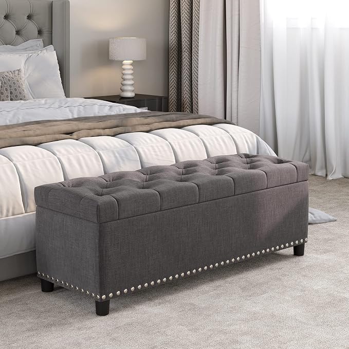 BELLEZE 47" Storage Ottoman, Storage Bench by BELLEZE