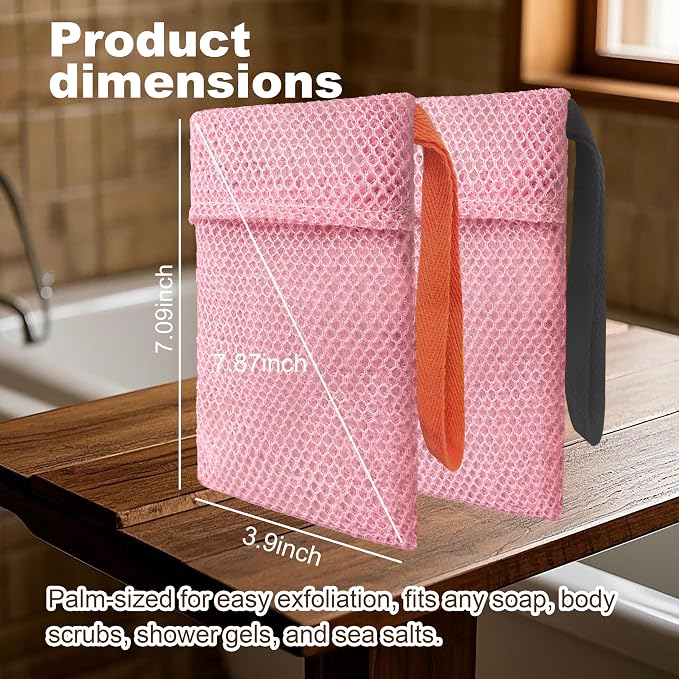 2 Pack Soap Bag Deep Roughness, Bar Soap Pouch Saver Pocket, Body Scrubber - Image 2