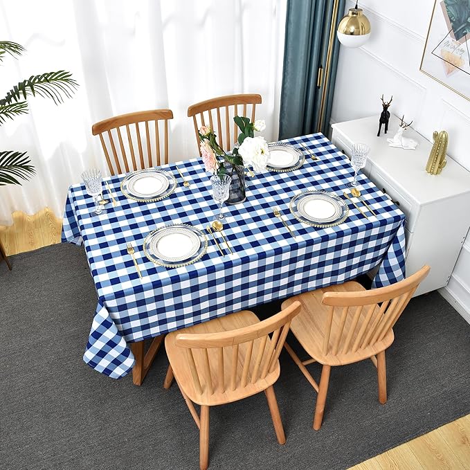 Water-Proof Plaid Tablecloth 58x144 inch by Essifunia