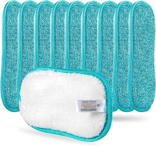 10 Pack Kitchen Dish Sponges Scrubber Non-Scratch Multi-Purpose Dishcloths by comfso