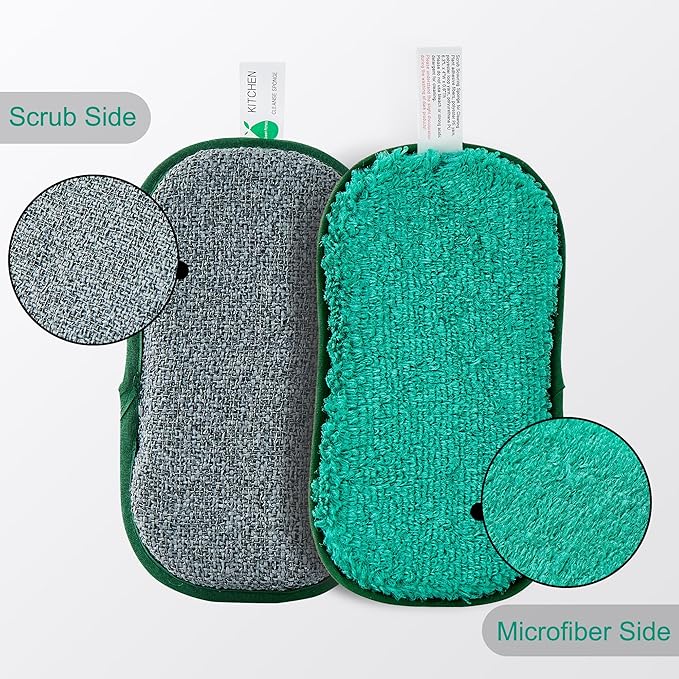 Multipurpose Sponges Kitchen, 6 Pack Reusable Non-Scratch Scrub Sponge - Image 2