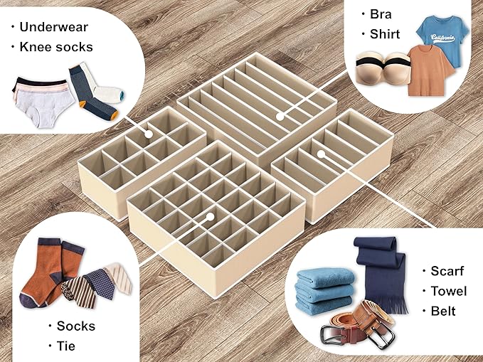 Simple Houseware 4-Pack Drawer Organizer Set - Image 4