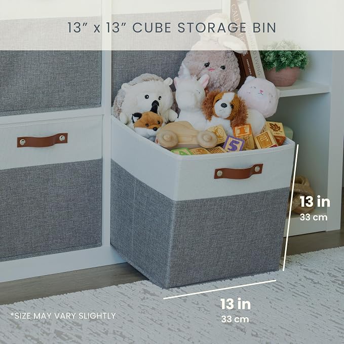 OrganiHaus 13x13 Cube Fabric Storage Bins Set of 4, Fabric Storage Cubes w/ - Image 2