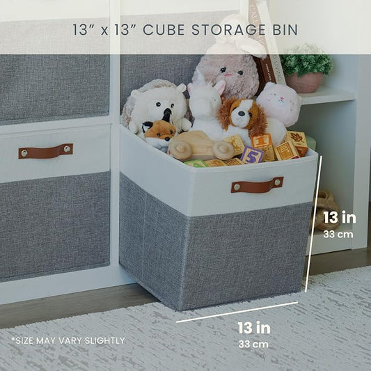 OrganiHaus 13x13 Cube Fabric Storage Bins Set of 4, Fabric Storage Cubes w/ - Image 2