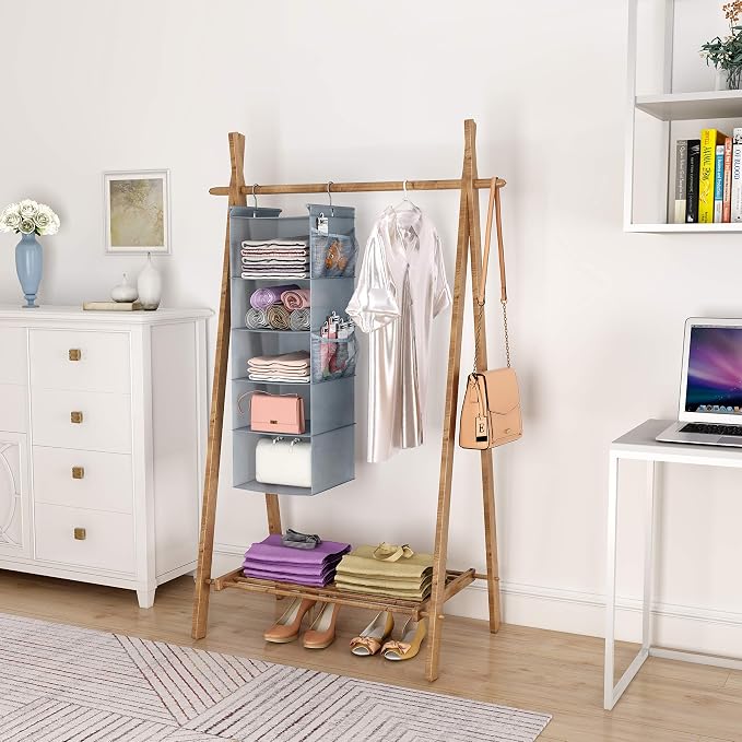 MAX Houser 5 Shelf Hanging Closet Organizer, Space Saver, Closet Hanging Shelves - Image 2