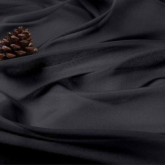 Chyhomenyc Black Sheer Curtains 78 Inches Long 2 Panels Set - Image 5