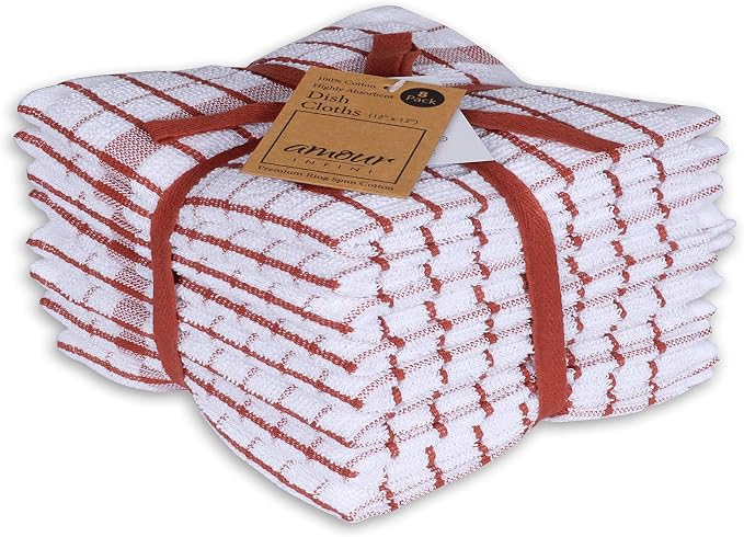 AMOUR INFINI Kitchen Dish Cloths Set of 8 by AmourInfini