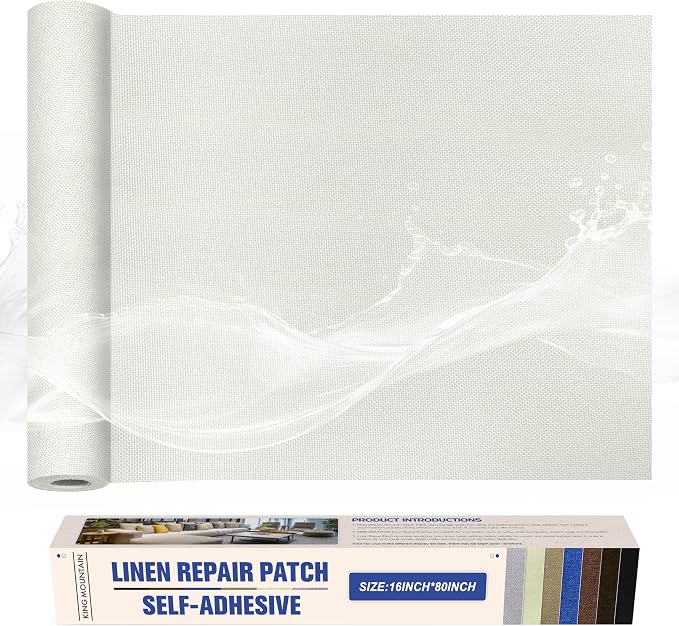 KING MOUNTAIN Linen Repair Patches, Self-Adhesive Linen Fabric Patches by ForABetterHomeLife