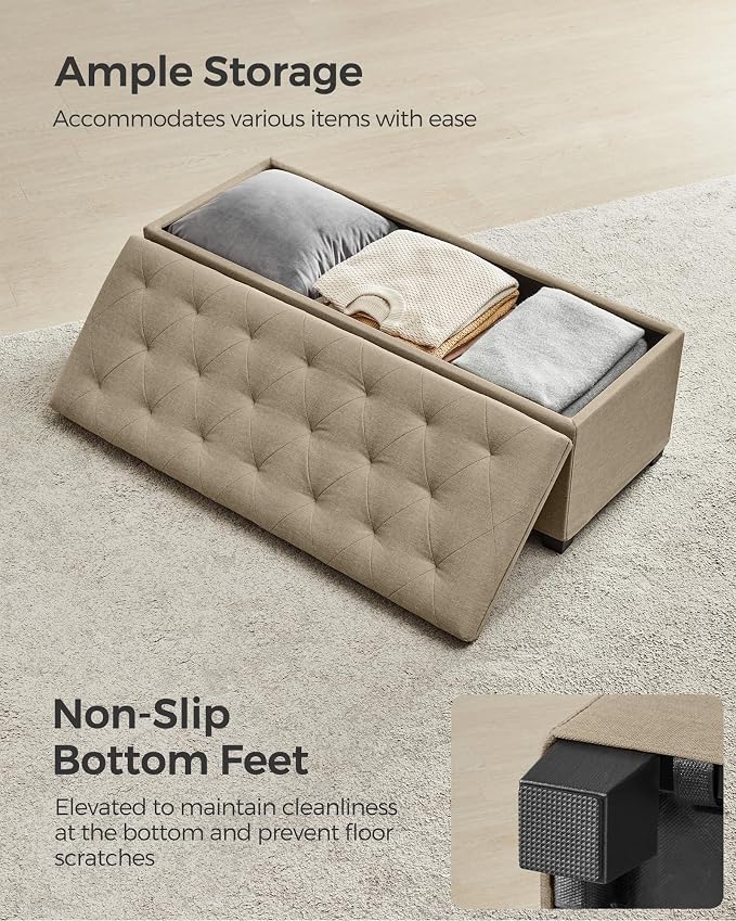 SONGMICS Storage Ottoman Bench, Foot Rest - Image 8