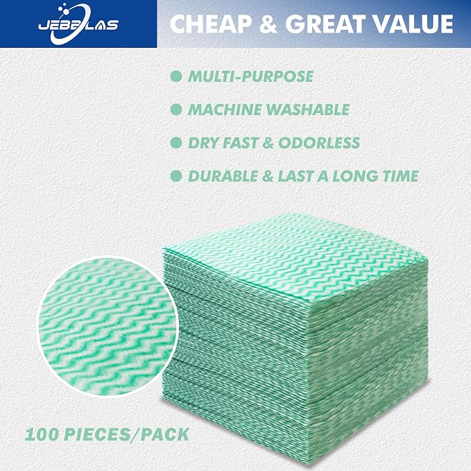 JEBBLAS 100Pack Reusable Cleaning Cloths 11.8‘’x11.8‘’ Handi Wipes Reusable - Image 3