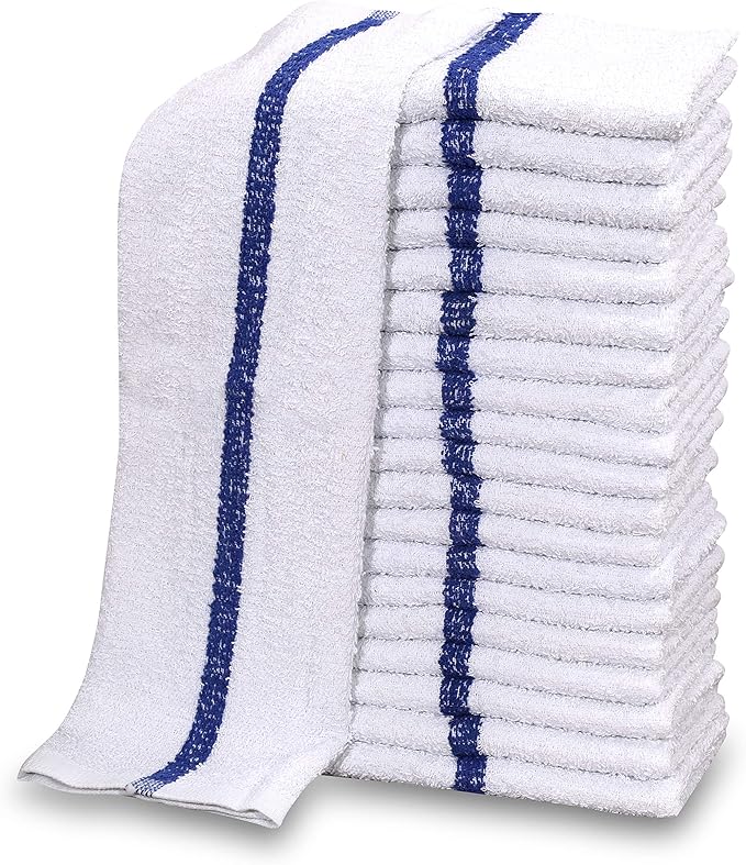 GOLD TEXTILES 120 PC New Cotton Blend White Restaurant Bar Mops Kitchen Towels by GOLDTEXTILES