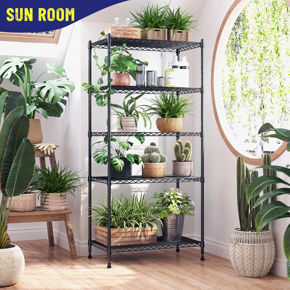 1010LBS Storage Shelves Adjustable Metal shelving Unit 5 Tier Wire Shelving, ...