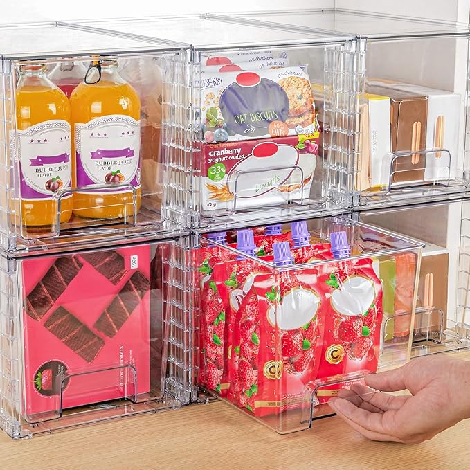 Vtopmart 4 Pack Large Stackable Storage Drawers, Easily Assemble Acrylic - Image 6