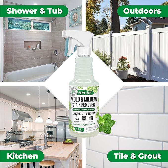 Mighty Mint Mold & Mildew Stain Remover Spray, Rapid Clean - Image 2