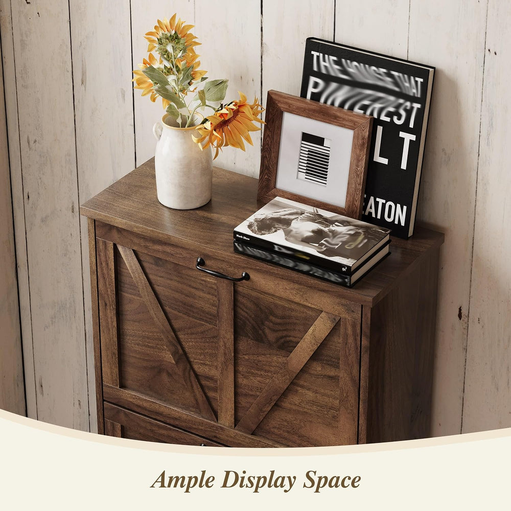 Semiocthome Farmhouse Shoe Storage Cabinet with 2 Flip Drawers, 23.6"(W)...