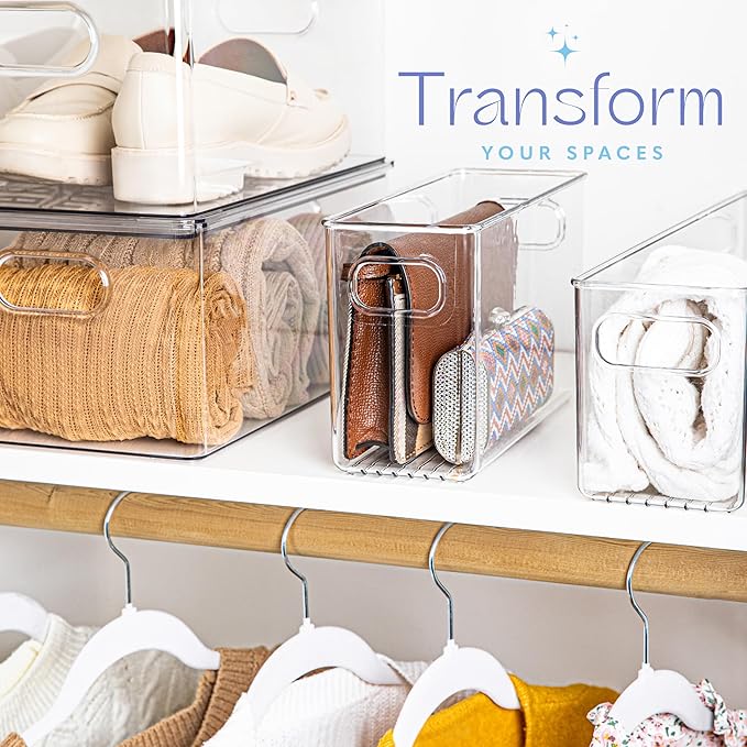 Plastic Food Storage 6 Pack Clear Container Bin - Image 5