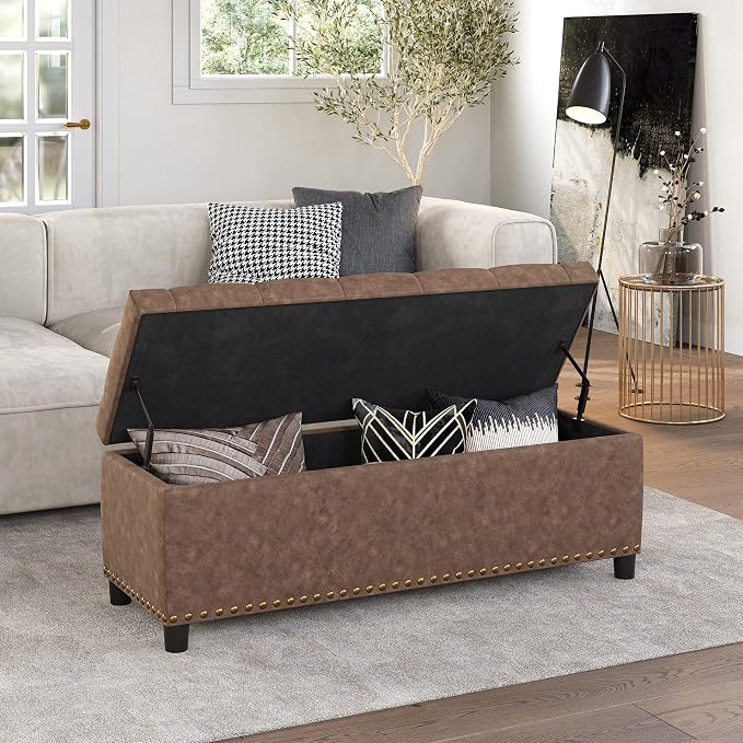 BELLEZE 47" Storage Ottoman, Storage Bench - Image 7
