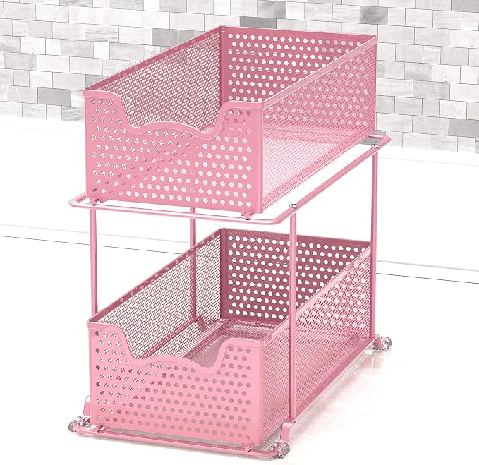 SIMPLE HOUSEWARE 2 Tier Sliding Cabinet Basket Organizer Drawer - Image 6