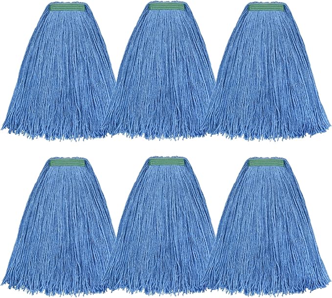 Matthew Cleaning 24oz 6Pack Cotton Floor Mop, Cotton Looped-Open String Heavy by MATTHEWCLEANINGPRODUCTS