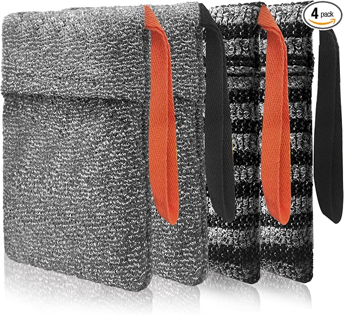 4 Pack Soap Bag Different Roughness Deep and Gentle, Bar Soap Pouch Saver Pocket by Beiskll