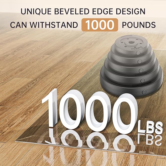 36“ x 36” Beveled Edge Glass Chair Mat - Image 8