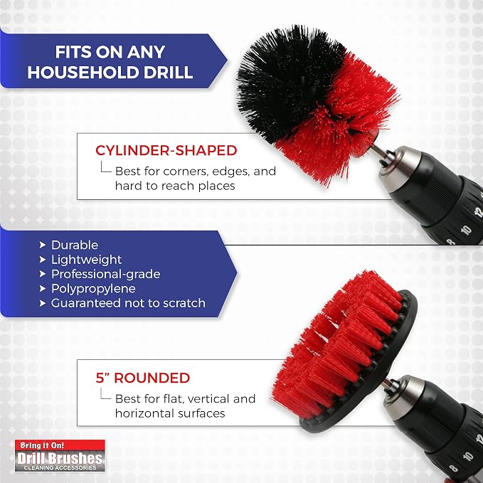BRING IT ON! CLEANER Water Spot Remover Plus 2 Drill Brushes, Clean Tile - Image 4