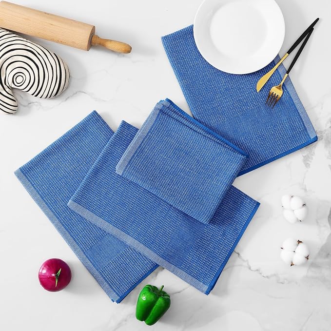 Homaxy Premium Kitchen Towels, Large Cotton Kitchen Hand Towels, Flat and Terry - Image 5