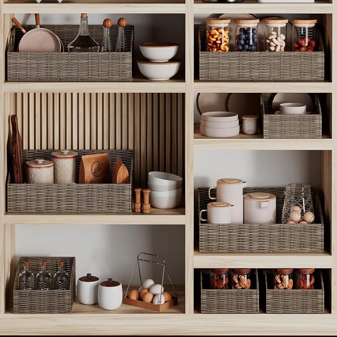 Ollieroo Rattan Storage Baskets, Handwoven Wicker Storage Bins - Image 4