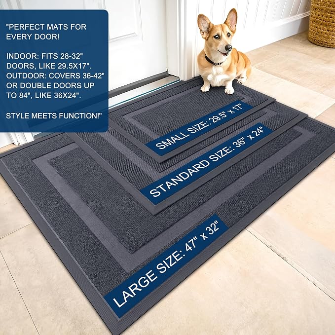 OLANLY Front Door Mat Indoor Outdoor Entrance, Waterproof All-Season, - Image 2