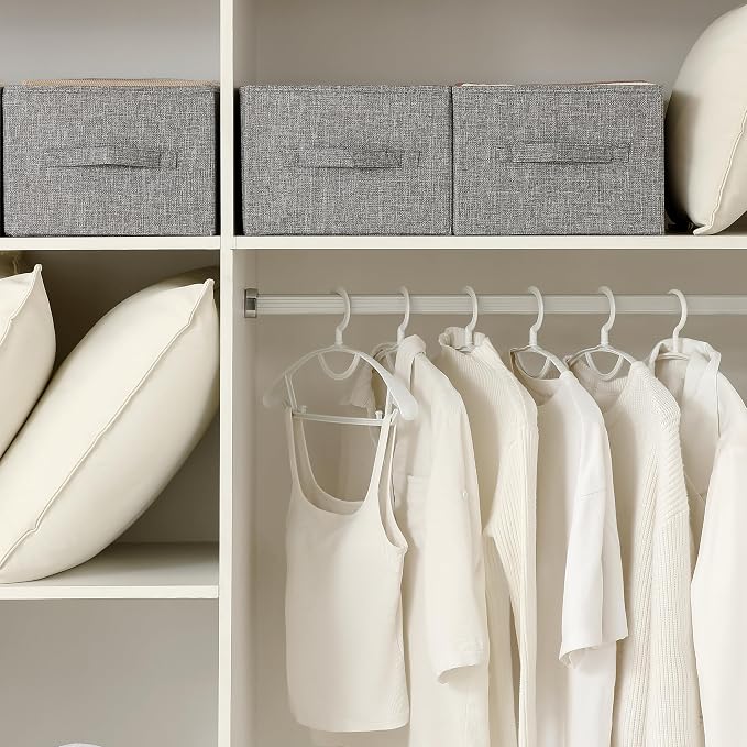 Linen Folding Storage Bins, 3 Pack Large Storage Baskets, Clothing Storage Bins - Image 5