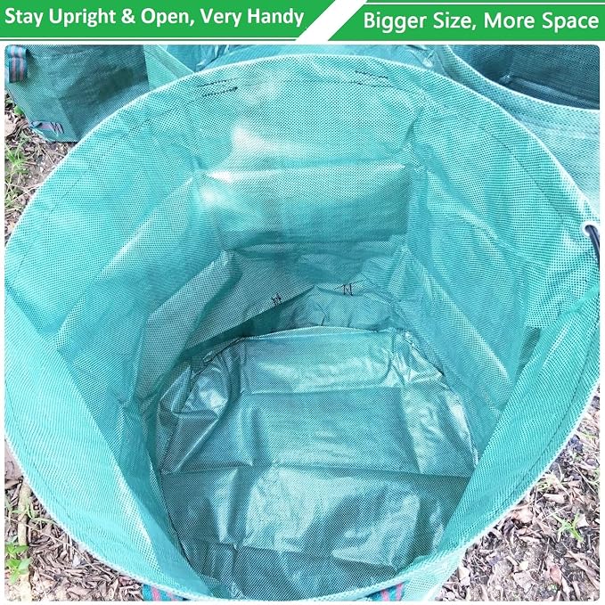 Professional 3-Pack 137 Gallon Lawn Garden Bags Big Yard Waste Bags - Image 5