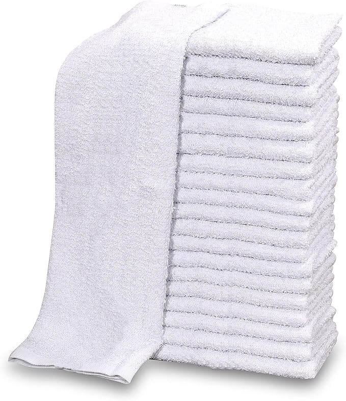 GOLD TEXTILES 60 PC New Cotton Blend White Restaurant Bar Mops Kitchen Towels by GOLDTEXTILES