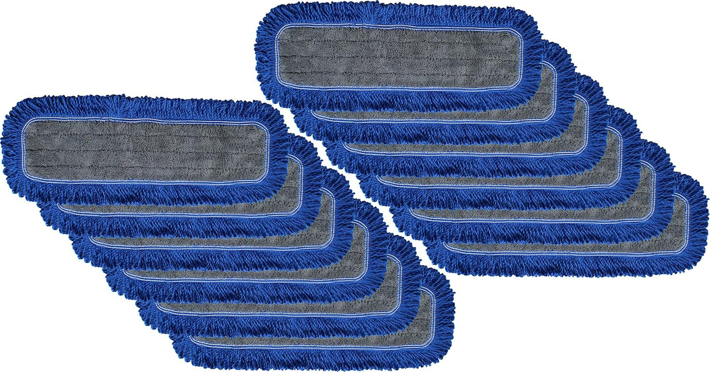 24" Microfiber Dust Mop Pads with Fringe - 12-Pack