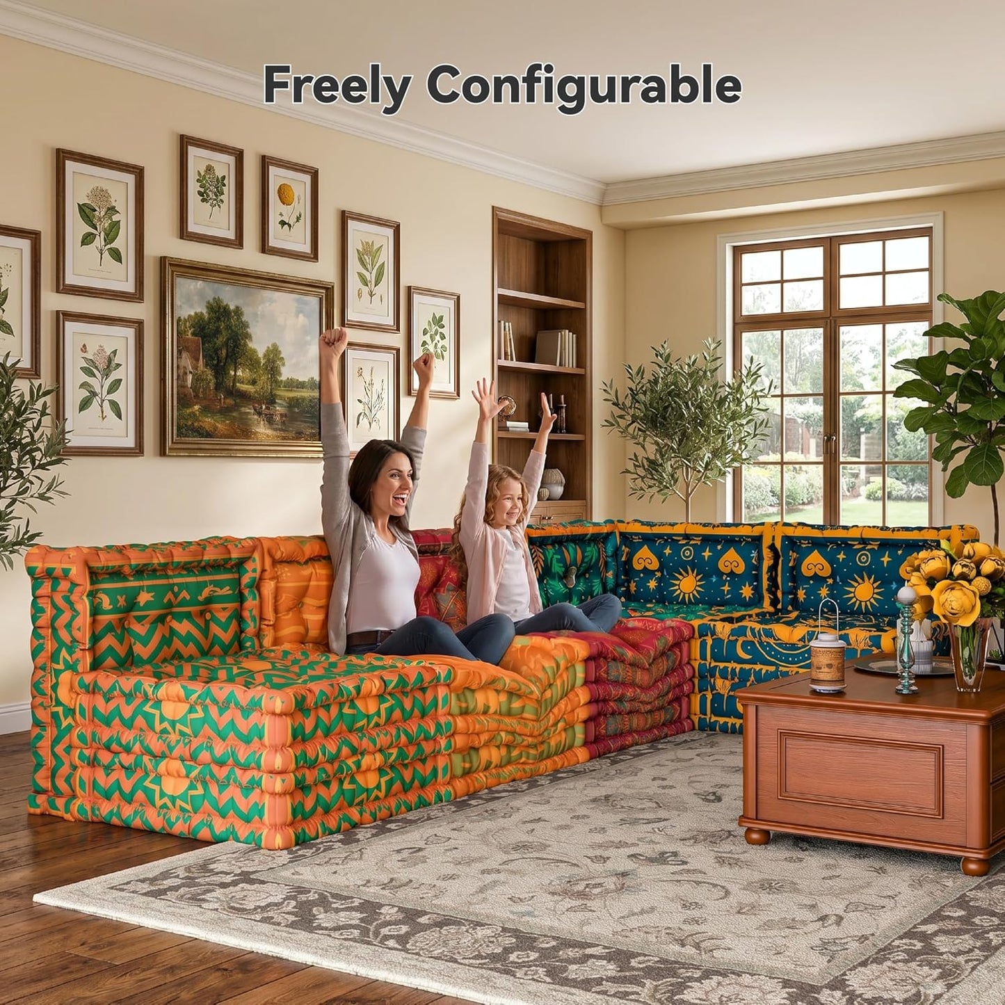 WOWMAX L-Shaped Metal Support Frame for Our Boho Floor Sofa, Freestanding Sofa Bracket Accessory, Easy Assembly, Sturdy Back Support, Sofa Not Included