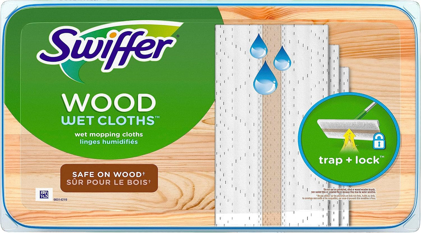 Swiffer Heavy Duty Mop Wet Multi-Surface Cloth Refills for Floor Mopping and Cleaning, Hardwood Floor Cleaner, 20 count