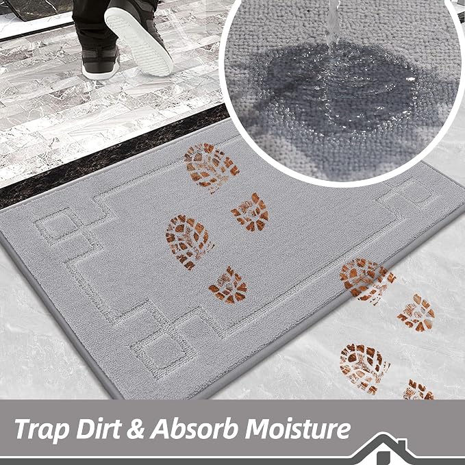 BEQHAUSE Door Mat 20" x 32", Non-Slip Door Mats Indoor Entryway Rugs Washable - Image 4