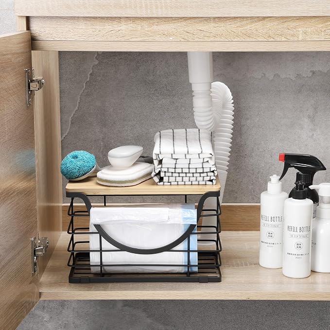 Extra Large Trash Bag Holder Under Sink Stackable Kitchen Storage - Image 2